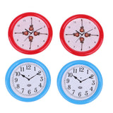 Maxbell 4 Pieces Resin Miniature Furniture Round Wall Clock Dollhouse Decoration Accessories Decor Toy Gift -Red & Blue - Aladdin Shoppers