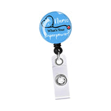 Maxbell Retractable ID Reel Badge Holder Doctor Nursing Gift Office Retractable Cord Blue