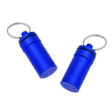 Maxbell Maxbell 2 Pieces Mini Portable Waterproof Pill Capsule Box Container Pendant Blue
