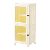 Maxbell Storage Cabinet Kitchen Cabinet Folding Storage Box for Home Bedroom Bedside 2 Tier with Wheels
