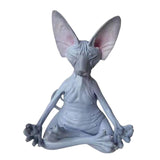 Maxbell Maxbell Meditation Cat Statue Ornament Collectible Decorations Crafts Home Decor gray