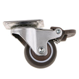 Maxbell 4Pcs Heavy Duty Swivel Bearing Caster Wheels Rubber Base with Top Plate 1.5"