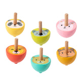 Maxbell 6x Wood Gyroscope Toys Classroom Prizes Educational Toys for Girls Boys Kids Animal