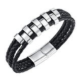 Braided Bracelet Gift Punk Rock Tribal Cuff Bracelet for Men Women Boyfriend Steel color