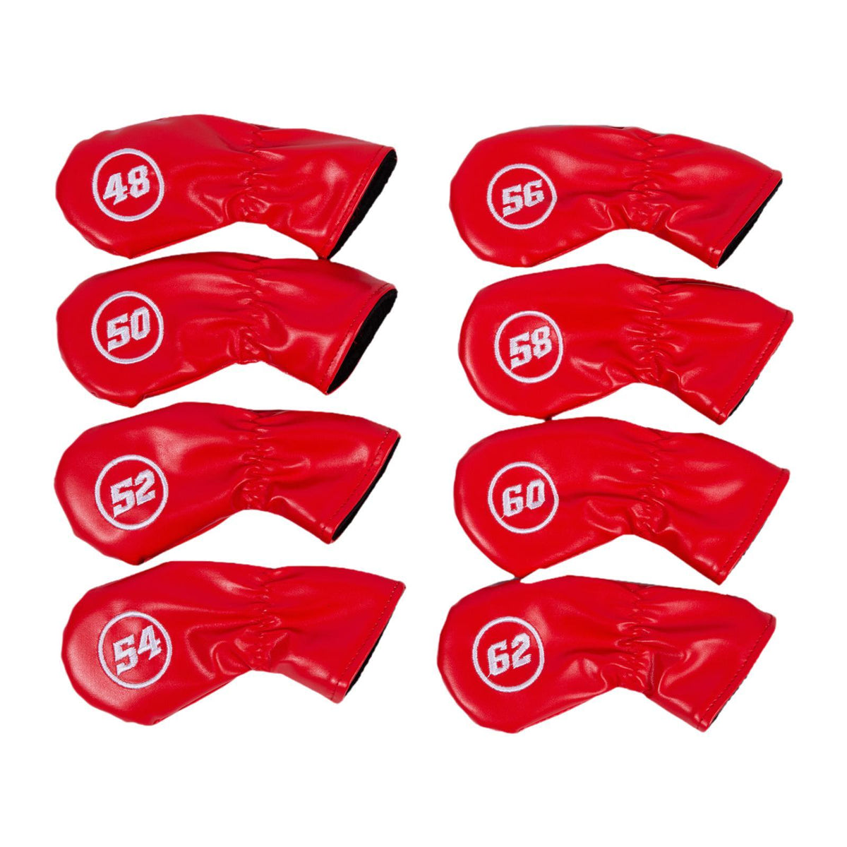 Maxbell 8Pcs Golf Iron Head Covers Golfer Gift Golf Wedge Covers Set Protector Guard Red