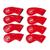 Maxbell 8Pcs Golf Iron Head Covers Golfer Gift Golf Wedge Covers Set Protector Guard Red