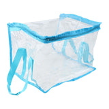 Maxbell Clear Book Storage Bag Waterproof Transparent PVC Bag for Travel Home Office Blue
