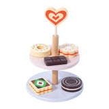 Kids Afternoon Tea Toy Wooden Dessert Play Set for Kids Ages 3 4 5 Years Old