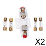 Maxbell 2xAGU Short Fuse Holder 0 4 8 Gauge Gold Plated 20A 40A 60A 80A Fuse SKFH104