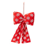 Maxbell Christmas Snowflake Wreath Bow Novelty Door Hanger for Window Events Outdoor Red