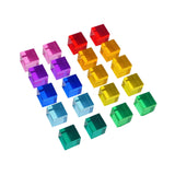 Maxbell 20 Pieces Rainbow Transparent Acrylic Building Blocks for Children Kids Gift