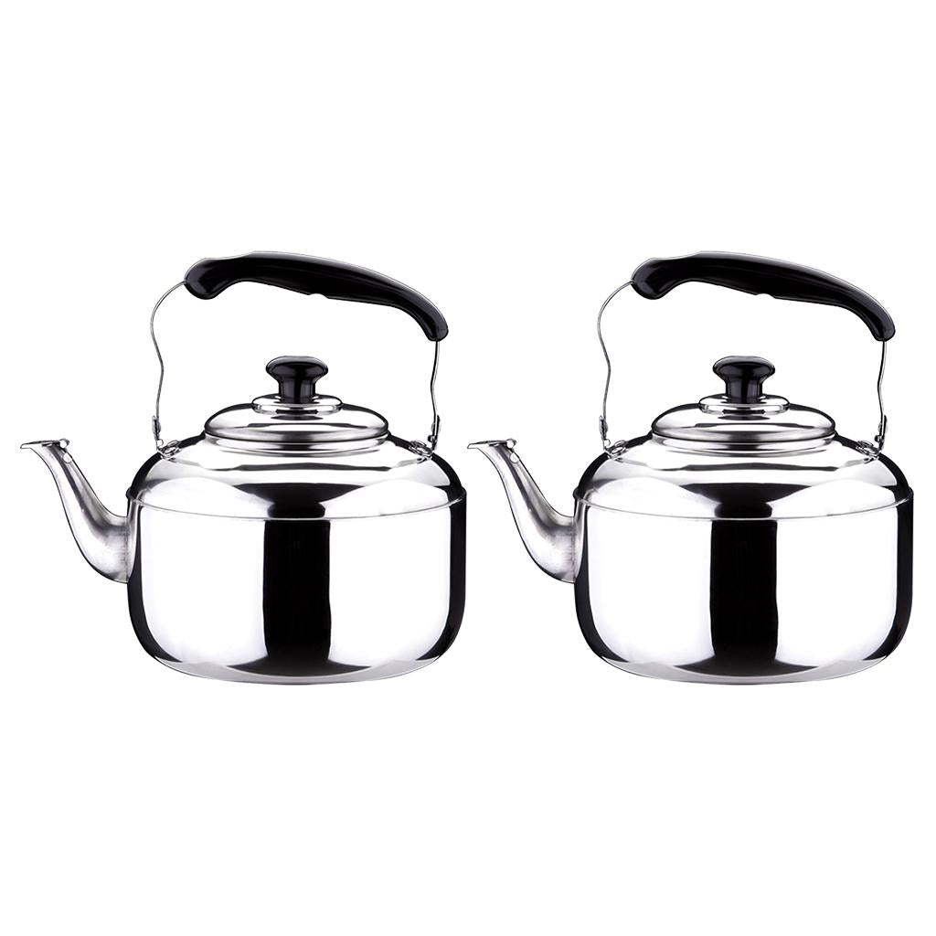 Maxbell 2pcs Stainless Steel Whistling Tea Kettle Coffee Kitchen Stovetop Induction