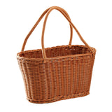 Woven Basket with Handles Utility Picnic Basket for Vegetable Sundries Snack 45x25x25 cm