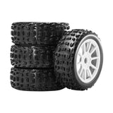 Maxbell 4 Pieces RC Car Wheels and Tires Replacement Part for 1/8 RC Off Road Trucks White