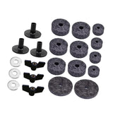 Maxbell 21x Cymbal Replacement Accessories with Wing Nuts Washers for Drum Set Parts Gray