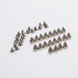 Maxbell 20pcs Cone Spikes Screwback Studs +100pcs Round Studs Spots Nailheads 6mm Silver
