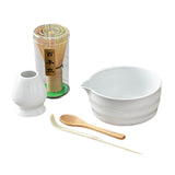 Maxbell 5 Pieces Matcha Set Japanese Tea Making for Friends Tea Lovers Holiday Gifts White