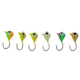 6pcs Winter Ice Fishing Jigs Lure with Single Hook 15mm/1.1g Fast Sinking for Bass Pike Trout Walleye - Aladdin Shoppers