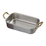 Maxbell Stainless Steel Serving Tray Retro Food Tray for Hamburger Meat French Fries L Retro