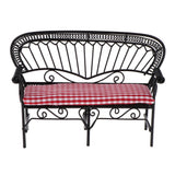 1/12 Dollhouse Furniture Miniature Chair Sofa Bench Decoration Red + Black
