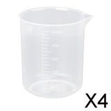 Maxbell 4x50ml-500ml Clear Graduated Beaker Measuring Cup Kitchen Lab Tool 500ml