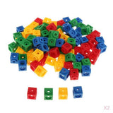 Maxbell 200x Early Education Baby Gifts  Math Link Cubes 4-Color