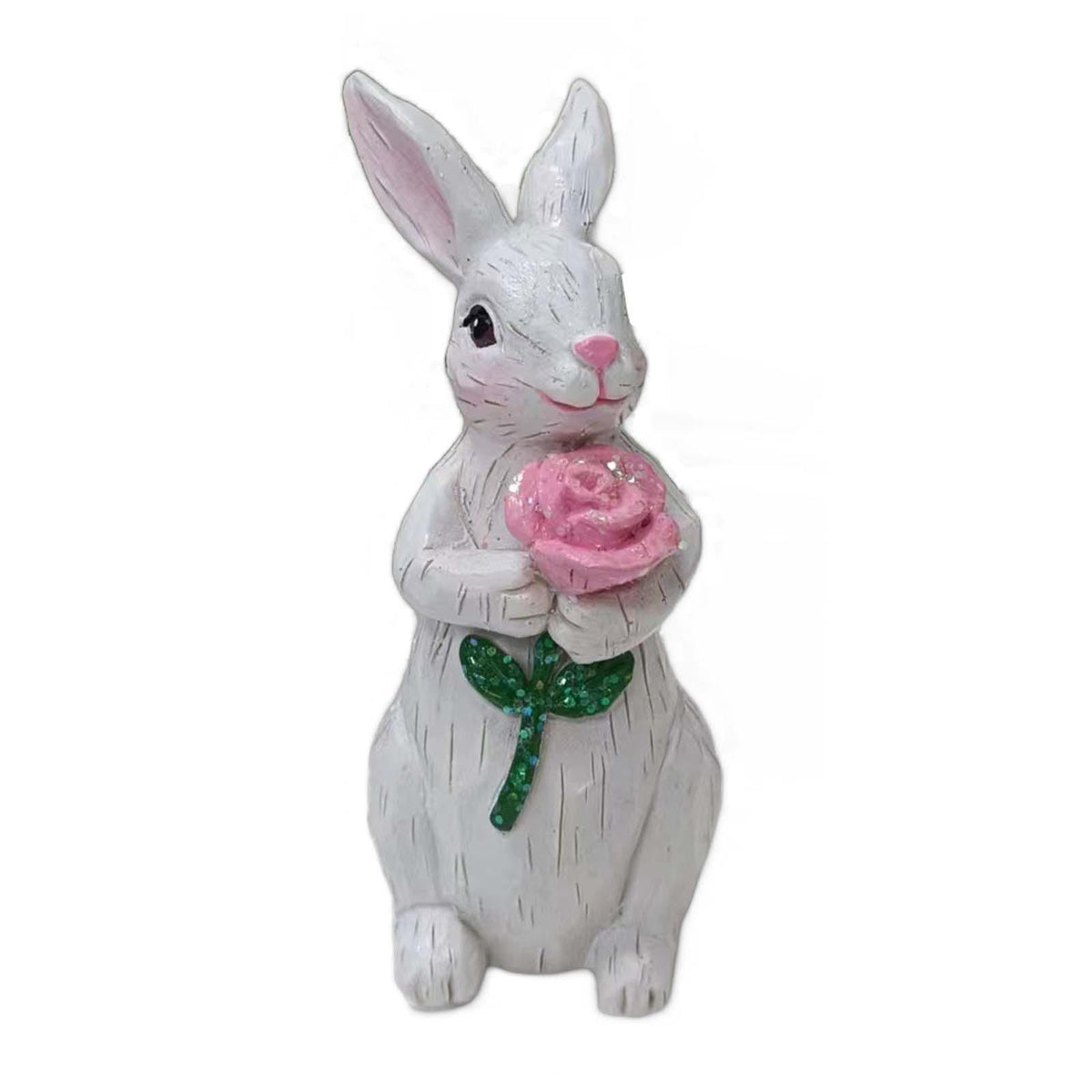 Maxbell Resin Rabbit Statue Cute Rabbit Sculpture for Table Lawn Birthday Party Gift