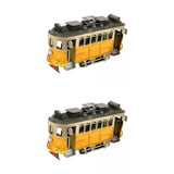 Maxbell Iron Bus Model Display Photography Props Kids Toy 21x9x10.5cm+13.5x6x8cm