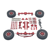 Maxbell 1:12 Front and Rear Axle Assembly Metal Drive Shaft for LC79 DIY Accessories red