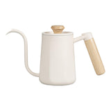 Maxbell Hanging Ear Coffee Pot 550ml Insulated Milk Warmer for Home Coffee Shop Gift White