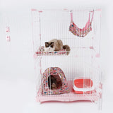 Maxbell Maxbell Fish Pattern Portable Folding Cat Kitten Camp Tent Bed Den House Home Pink