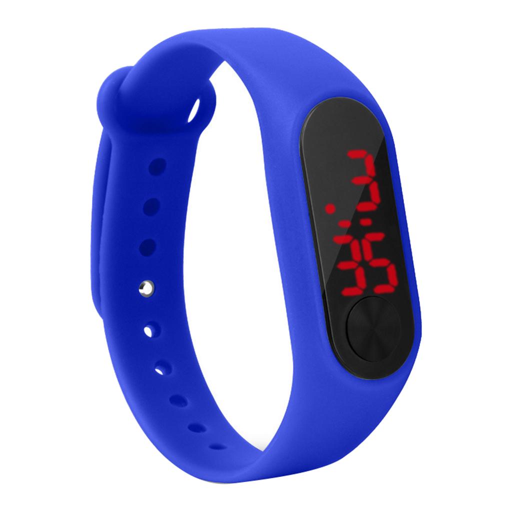 Maxbell Maxbell LED Digital Watch Touch Screen Silicone Strap Wristwatch Bracelet Blue