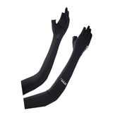Maxbell Adjustable Arm Sleeves with Gloves Long Arm Covers for Fishing Women Outdoor black