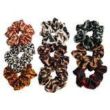 Maxbell 9x Lady Leopard Hair Scrunchies Rubber Hair Band Stretchable Hair Ties Ring