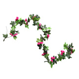 Maxbell Simulation Flower Vine Silk Flower Garland Wedding Decoration Rose Red