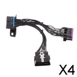 Maxbell 4xBlack 16-Pin OBD2 OBDII Y Splitter Male to Female Connector Extension Cable