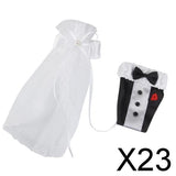 Maxbell 23xBride Groom Dress Wedding Wine Glass Champagne Cup Cover Decoration 2pcs