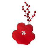 Maxbell Maxbell Red Wedding Vase Statue Centerpiece Sculpture for Decor Shelf Living Room Bottle