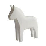 Maxbell Swedish Dala Horse Wood Hand Carved Gift Figurine for Home Festival Entrance White