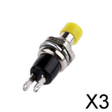 Maxbell 3xMini Momentary Push Button Switches Push on Release off Pack of 10 Yellow