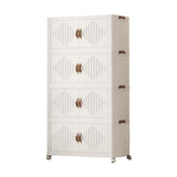 Maxbell Foldable Storage Cabinet Stackable Storage Bins for Bedroom Office Apartment 4 Tier
