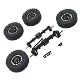 Maxbell 1/12 Front and Rear Axle Set with Tire Clamp Wheels Set for MN82 99S LC79 black