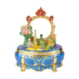 Maxbell Enamel Jewelry Box Display Jewelry Storage Case for Desktop Bracelet Pendant Blue