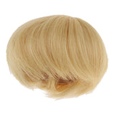 Maxbell 1/8 Mini BJD Dolls Hair DIY Short Golden Wig 5-6inch 13-15cm for Pullip SD AA DD DIM FL - Aladdin Shoppers