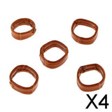Maxbell 4x5 Pieces Leather Watch Strap Buckle Keeper Ring Holder Retainer 24mm Brown