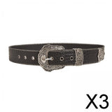 Maxbell 3xFashion Waist Belt Single Row Hole Buckle Belt for Sweaters Street
