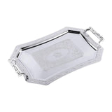 Maxbell Serving Tray Decor Stainless Steel Ornament for Holiday Home Kitchen Parties Silver