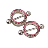 Maxbell Maxbell 1 Pair Sexy Stainless Body Piercing Jewelry Pink Nipple Shield Barbell Ring