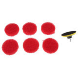 Maxbell Power Brush Drill Attachment - Cleaning Brush for Drill - Polyester fiber Made w/ 6 Red Scouring pads for Cleaning - Aladdin Shoppers