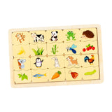 Maxbell Children Wooden Puzzle Matching Toy Teaching Baby Game for Infants Kids Animal